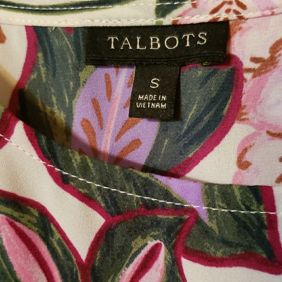 Talbots Floral Blouse - Pink and Blue - Picture 3 of 10